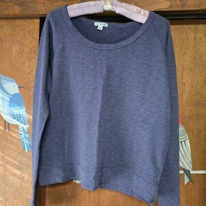 Standard James Perse Scoop Neck Raglan Long Sleeve Knit tunic size 4 Blue Heath